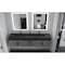 Castello Usa Nile 84-inch Gray Vanity Set with Black Top and Black Handles CB-MC-84G-BL-2053-BL - alternate 4